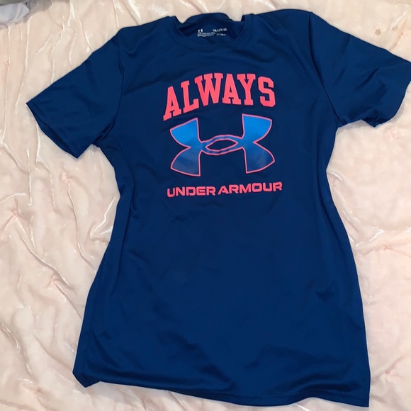 Blue Under Armour Heatgear short sleeve - Picture 1 of 4